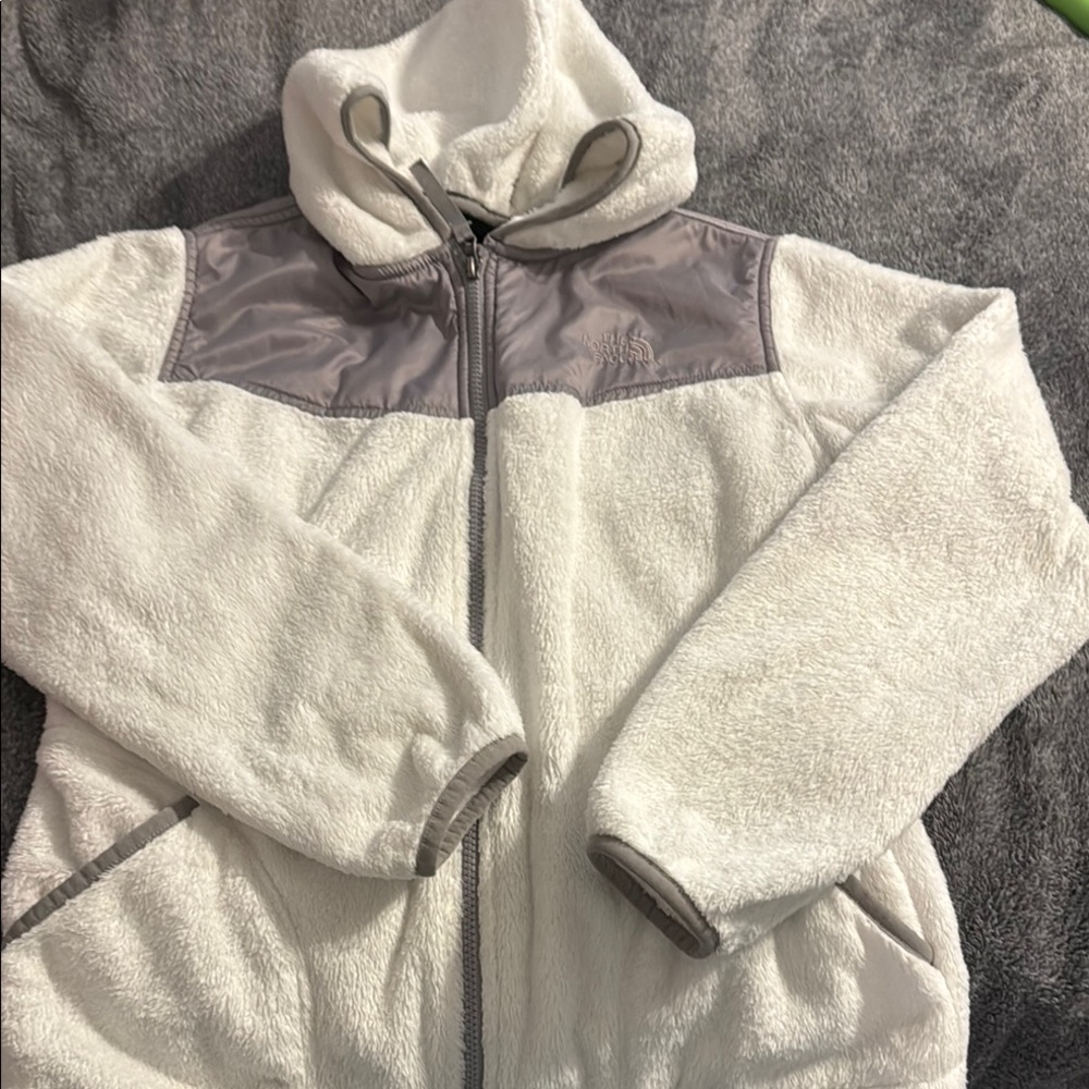 The North Face Fleece Jacket in White and Gray